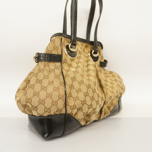 GUCCIAuth GG Canvas Tote Bag 203529 Women's Beige,Black - Picture 2 of 10